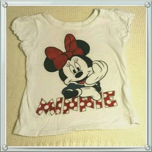 Disney Minnie 3T Sparkly Glitter Ruffle Tshirt